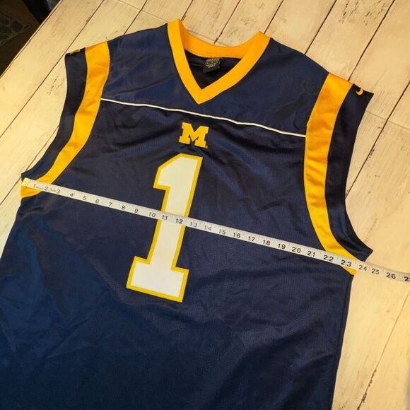 Vintage Nike Team Michigan Wolverines Jersey #1 Sleeveless Mens Large - Picture 5 of 6